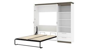 Murphy Beds Bestar Office Furniture 88" W Full Murphy Bed and Shelving Unit with Drawers