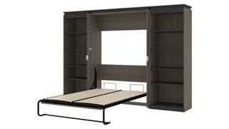 Murphy Beds Bestar Office Furniture 118" W Full Murphy Bed with 2 Shelving Units