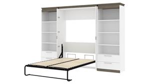 Murphy Beds - Full Bestar Office Furniture 118in W Full Murphy Bed and 2 Shelving Units with Drawers