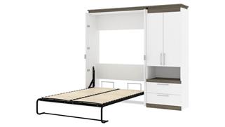 Murphy Beds - Full Bestar Office Furniture 88" W Full Murphy Bed and Storage Cabinet with Pull-Out Shelf