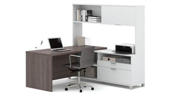 L Shaped Desks Bestar Office Furniture L Shaped Desk with Hutch