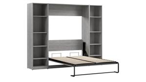 Murphy Beds - Full Bestar Office Furniture 99in W Full Murphy Bed with Closet Organizer
