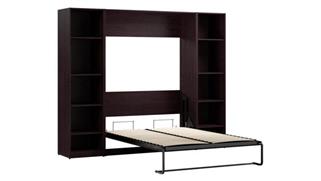 Murphy Beds - Full Bestar Office Furniture 99in W Full Murphy Bed with Closet Organizer