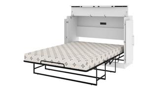 Full Size Beds Bestar Office Furniture 60in W Free-Standing Full Cabinet Bed with Mattress