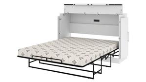Queen Size Beds Bestar Office Furniture 67in W Free-Standing Queen Cabinet Bed with Mattress