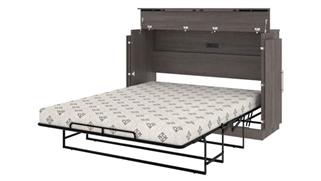 Queen Size Beds Bestar Office Furniture 67" W Free-Standing Queen Cabinet Bed with Mattress