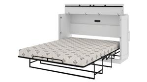 Queen Size Beds Bestar Office Furniture 66in W Free-Standing Queen Cabinet Bed with Mattress