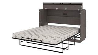 Queen Size Beds Bestar Office Furniture 66" W Free-Standing Queen Cabinet Bed with Mattress