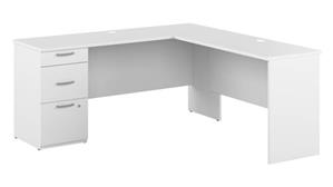 L Shaped Desks Bestar Office Furniture 65in W L-Shaped Desk with Drawers