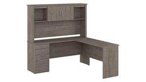 L Shaped Desks Bestar Office Furniture 65in W L-Shaped Desk with Hutch