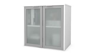Hutches Bestar Office Furniture 30in W Hutch with Frosted Glass Doors