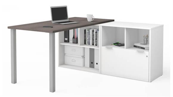 L Shaped Desks Bestar Office Furniture L-Desk with One File Drawer