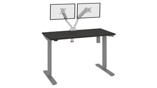 Adjustable Height Desks & Tables Bestar Office Furniture 48in W x 24” D Standing Desk with Dual Monitor Arm