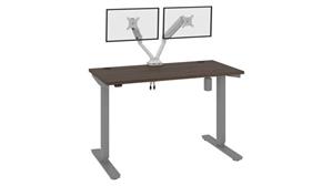 Adjustable Height Desks & Tables Bestar Office Furniture 48in W x 24”D Standing Desk with Dual Monitor Arm