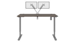 Adjustable Height Desks & Tables Bestar Office Furniture 60in W 30” D Standing Desk with Dual Monitor Arm