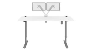 Adjustable Height Desks & Tables Bestar Office Furniture 6ft W x 30” D  Standing Desk with Dual Monitor Arm