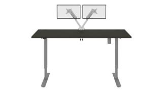 Adjustable Height Desks & Tables Bestar Office Furniture 72" W x 30” D  Standing Desk with Dual Monitor Arm
