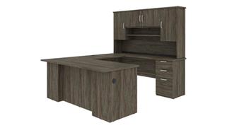U Shaped Desks Bestar Office Furniture U-Shaped Executive Desk with Hutch