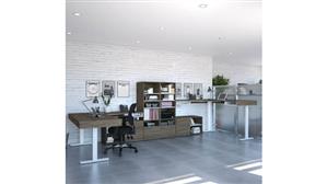 L Shaped Desks Bestar Office Furniture 72" W L-Shaped Standing Desk with Credenza and Storage Unit (Set of 2)