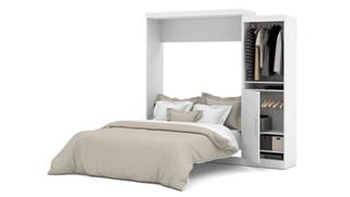 Murphy Beds - Queen Bestar Office Furniture 90" W  Queen Murphy Wall Bed with Storage Unit