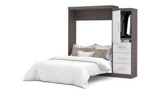 Murphy Beds Bestar Office Furniture 90" W Queen Murphy Wall Bed and Storage Unit with Drawers