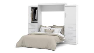 Murphy Beds - Queen Bestar Office Furniture 115in W Queen Murphy Wall Bed and 2 Storage Units with Drawers