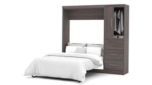 Murphy Beds - Full Bestar Office Furniture 84" W Full Murphy Wall Bed and Storage Unit with Drawers