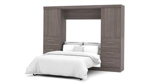 Murphy Beds Bestar Office Furniture 109" W  Full Murphy Wall Bed and 2 Storage Units with Drawers
