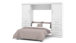 Murphy Beds - Full Bestar Office Furniture 109in W  Full Murphy Wall Bed and 2 Storage Units with Drawers