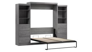 Murphy Beds - Queen Bestar Office Furniture 115in W Queen Murphy Bed and 2 Closet Organizers with Drawers