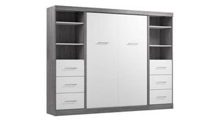 Murphy Beds - Full Bestar Office Furniture 109in W Full Murphy Bed and 2 Closet Organizers with Drawers