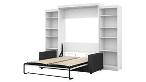 Murphy Beds Bestar Office Furniture 114" W Queen Murphy Bed, Two Storage Units and Sofa