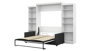 Murphy Beds Bestar Office Furniture 114" W Queen Murphy Bed, Two Storage Units and Sofa