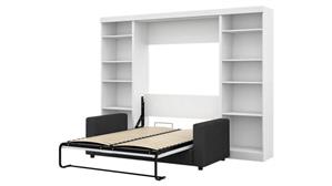 Murphy Beds - Full Bestar Office Furniture 109in W Full Murphy Bed, 2 Storage Units and Sofa