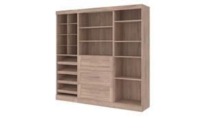 Storage Cabinets Bestar Office Furniture 86" Closet Organizer with Storage Cubbies