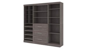 Storage Cabinets Bestar Office Furniture 86in Closet Organizer with Storage Cubbies