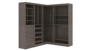 Storage Cabinets Bestar Office Furniture 83" W Corner Walk-In Closet Organizer