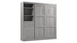 Murphy Beds - Full Bestar Office Furniture Full Murphy Bed and Shelving Unit with Drawers (84in W)