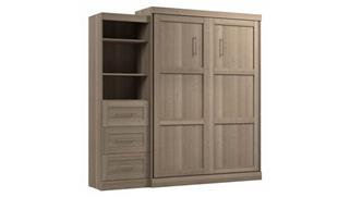 Murphy Beds - Queen Bestar Office Furniture Queen Murphy Bed and Shelving Unit with Drawers (90in W)