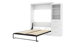 Murphy Beds - Queen Bestar Office Furniture 90" W Queen Murphy Bed and Storage Unit with Drawers