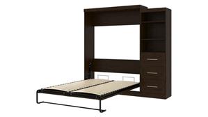 Murphy Beds - Queen Bestar Office Furniture 90in W Queen Murphy Bed and Storage Unit with Drawers