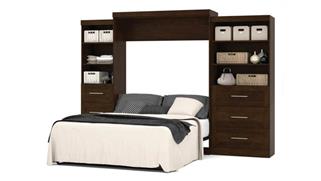 Murphy Beds - Queen Bestar Office Furniture 126in W Queen Murphy Wall Bed and 2 Storage Units with Drawers