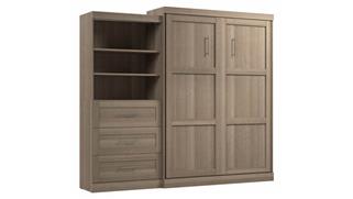 Murphy Beds - Queen Bestar Office Furniture Queen Murphy Bed and Shelving Unit with Drawers (101in W)