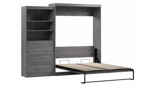 Murphy Beds Bestar Office Furniture 101in W Queen Murphy Wall Bed and Storage Unit with Drawers