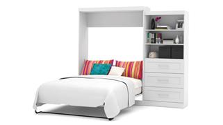 Murphy Beds Bestar Office Furniture 101" W Queen Murphy Wall Bed and Storage Unit with Drawers