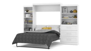 Murphy Beds Bestar Office Furniture 126" W Queen Murphy Wall Bed and 2 Storage Units with Drawers