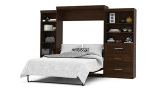 Murphy Beds Bestar Office Furniture 126" W Queen Murphy Wall Bed and 2 Storage Units with Drawers