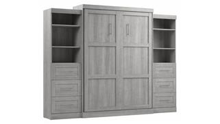 Murphy Beds - Queen Bestar Office Furniture Queen Murphy Bed and 2 Shelving Units with Drawers (115in W)