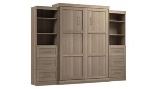 Murphy Beds - Queen Bestar Office Furniture Queen Murphy Bed and 2 Shelving Units with Drawers (115in W)