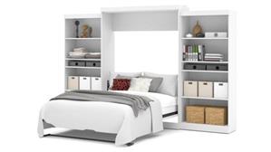 Murphy Beds Bestar Office Furniture 136" W Queen Murphy Wall Bed with 2 Storage Units